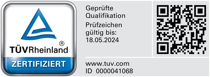 Zertifiziert vom TÜV Rheinland
